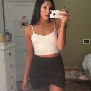 Green ruched wrap skirt size medium